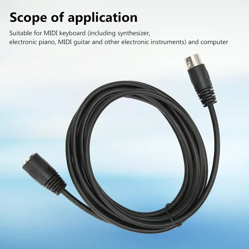 Miniatura 2 de Cable MIDI, cable de extensión MIDI DIN de 9.8 pies con conector DIN de 5 pines macho a hembra, cable de extensión MIDI DIN Cable adaptador de audio