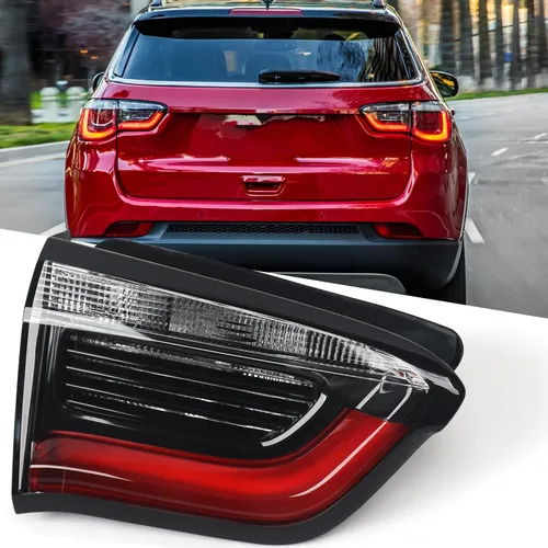 Huray Luz Trasera Interior Izquierda Compatible con Jeep Compass 2017-2021 LH Luz Trasera Luz de Freno Montaje de Reemplazo Accesorio de Reemplazo