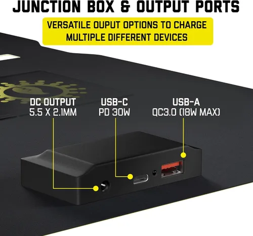 Miniatura 7 de SunJack Panel solar plegable de 15 vatios, panel solar portátil monocristalino ETFE con USB-C y USB-A, paneles solares impermeables IP67