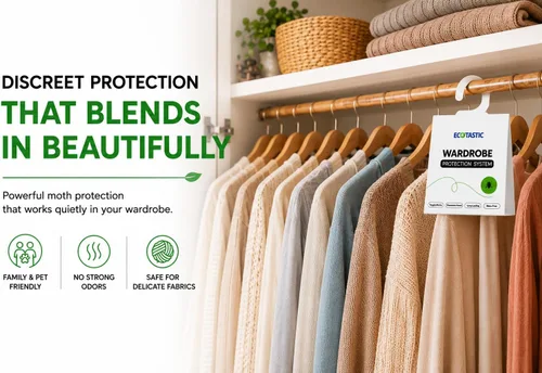 Miniatura 2 de Trampas para polillas de ropa, 6 unidades, plegables, control de complicaciones ecológico, tecnología de feromonas, bolas de naftalina de armario