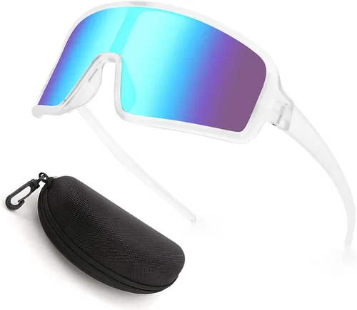 Miniatura 14 de Karsaer Vision - Gafas de sol deportivas para ciclismo, béisbol, softbol, unisex, para adultos, jóvenes, niños y niñas, 8-16 Lentes de espejo azul