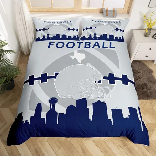 Miniatura 26 de Erosebridal Funda de edredón de fútbol tamaño individual, juego de ropa de cama de fútbol para niños, niños y niñas, funda de edredón con 1 funda