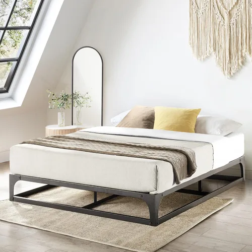 Miniatura 14 de Somier de cama individual Mellow 9 pulgadas, con base de colchón de láminas de acero resistente Negro