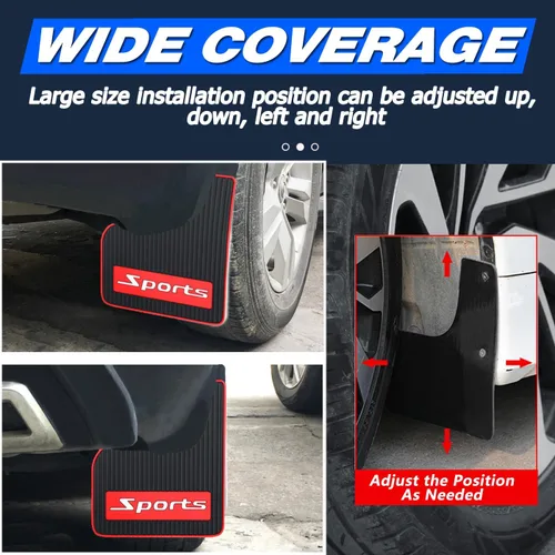 Miniatura 4 de 4 unidades de guardabarros de tamaño mini universal para automóvil, protector contra salpicaduras, apto para sedán, hatchbacks, protector de lodo