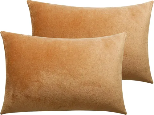 Miniatura 19 de NTBAY - Fundas de almohada de terciopelo con cierre para niños pequeños, 2 unidades, acogedoras, de lujo, de franela y felpa, para viajes, 33 x 46