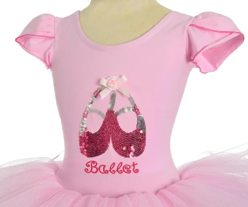 Miniatura 4 de Dressy Daisy Zapato de bailarina con lentejuelas para niñas pequeñas, vestido tutú de ballet rosa, disfraz de baile elegante