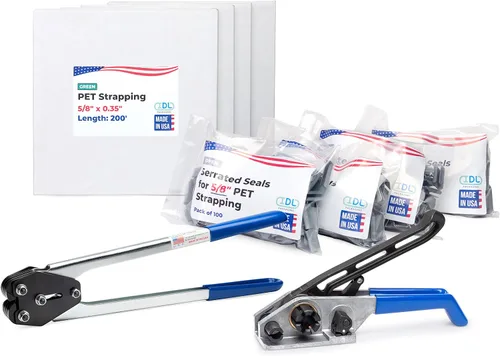 Miniatura 8 de IDL Packaging - PET-B-58-D Kit de flejado de poliéster de 5/8", estándar con dispensador - Todo lo que necesitas para atar un palet