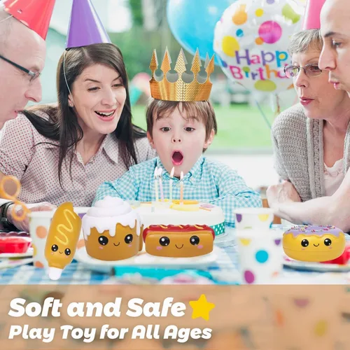 Miniatura 5 de Anboor 4 piezas Squishies Hot Dog Cake Pan Donut Kawaii perfumado suave levantamiento lento exprimir alivio del estrés niños juguete Navidad