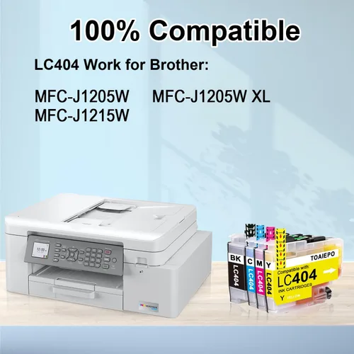 Miniatura 2 de LC404 - Cartuchos de tinta compatibles con cartuchos Brother LC404, funcionan con impresora Brother MFC-J1205W MFC-J1215W, paquete de 4