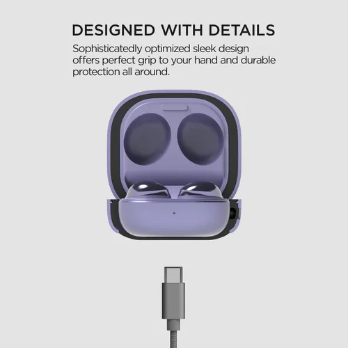 Miniatura 2 de VRS Design Funda moderna para Galaxy Buds (2023, 2022, 2021, 2020), color morado