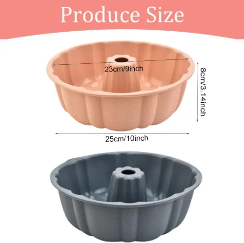 Miniatura 3 de Molde de silicona para tartas, antiadherentes de 10 pulgadas, paquete de 2 moldes de silicona para hornear, gelatina, gelatina (gris + rosa)