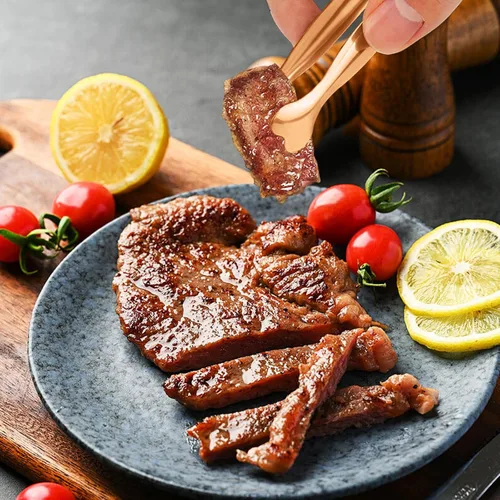 Miniatura 4 de Pinzas Pequeñas para Servir, Anytrp Paquete de 12 Pinzas de Acero Inoxidable para Azúcar, 5.3 pulgadas Pinzas de Metal de Cocina para Aperitivos Oro