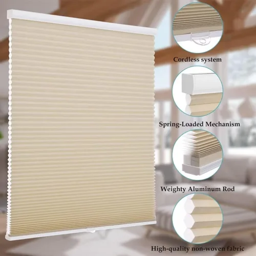 Miniatura 3 de MYshade Persianas celulares inalámbricas con filtro de luz de 1.5 pulgadas, aislamiento térmico, reducción de ruido, impermeables, tratamientos