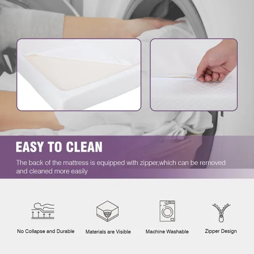 Miniatura 7 de PayLessHere Colchón de espuma viscoelástica de gel completo de 5 pulgadas, sin fibra de vidrio, cama en una caja, certificado CertiPUR-US, sueño