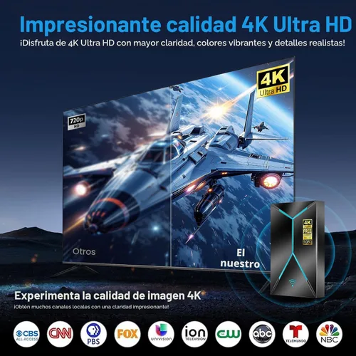 Miniatura 4 de Antena de TV mejorada 2026 para interiores y exteriores, antena HDTV de largo alcance de 3200 millas con amplificador de señal amplificadora, cable