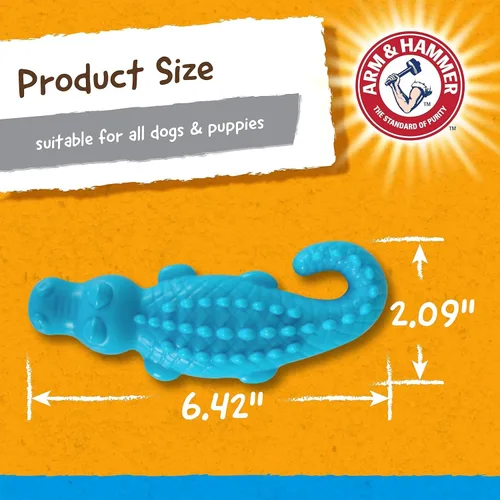 Miniatura 7 de Arm & Hammer Nubbies Gator - Juguete dental masticable para perros, sabor a menta, bicarbonato de sodio, con infusión de ranuras, placa de reducción