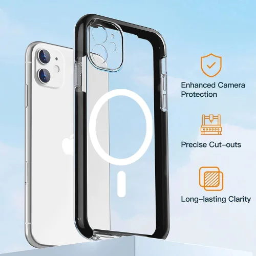 Miniatura 4 de COOLQO Funda magnética para iPhone 11 con protectores de pantalla, compatible con MagSafe, protección contra caídas de grado militar, funda