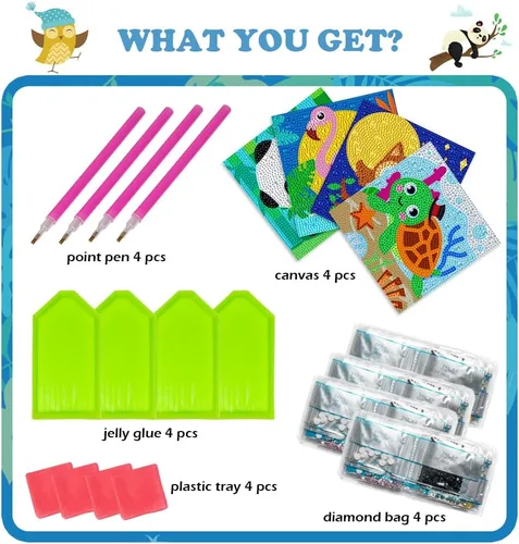 Miniatura 3 de Labeol Kits de arte de diamantes para niños, manualidades para niñas de 6 a 8 a 10 a 12 años, fáciles de hacer tú mismo, creativas calcomanías