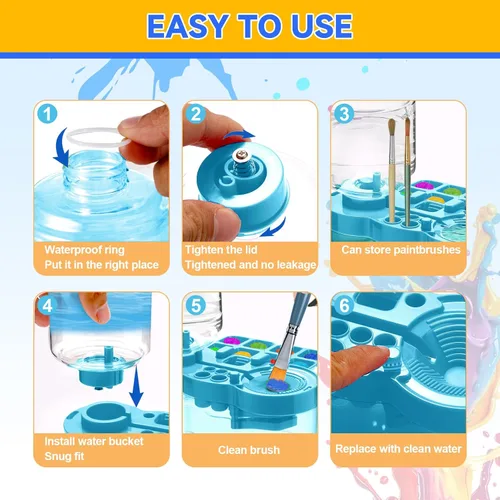 Miniatura 4 de 2025 Herramienta Mejorada de Limpieza de Pinceles de Pintura, Taza Enjuagadora de Pinceles con Circulación de Agua Corriente para Pintura Artística