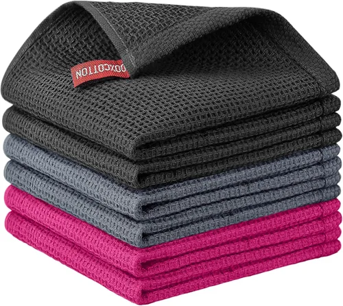 Miniatura 61 de Nialnant - Toalla de cocina 100% algodón, tejido gofre, suave, absorbente y de secado rápido, toallas para secar platos, trapos de limpieza - Multi