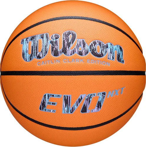 Miniatura 18 de Wilson NCAA Evo NXT Balones de Baloncesto Oficiales para Juegos en Interiores - Tamaños 6 y 7 Negro/Naranja