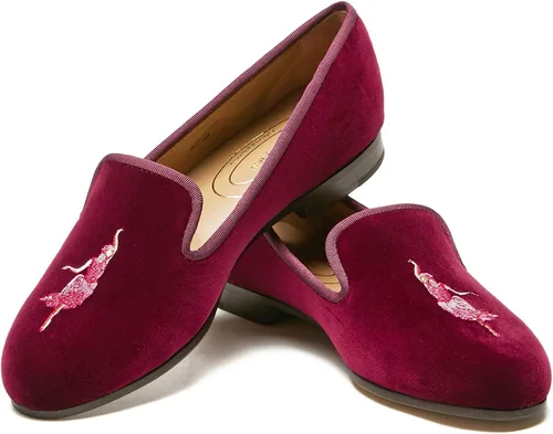 Miniatura 7 de Journey West Mocasines planos de terciopelo para mujer con bordado para fumar