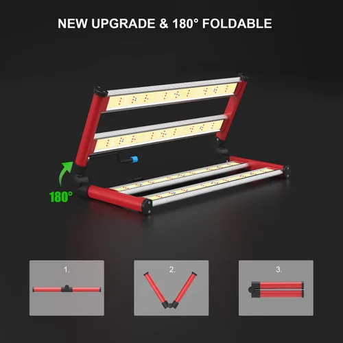 Miniatura 3 de AGLEX 240W luces LED para cultivo UV IR para plantas de interior con 780 piezas de diodos, cadena de margaritas plegable y regulable, espectro