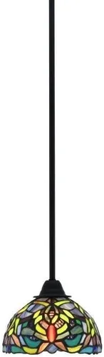 Miniatura 256 de Toltec Lighting Paramount - Mini colgante de 1 luz en acabado negro mate con cristal de arte perla de 7 pulgadas y estilo negro