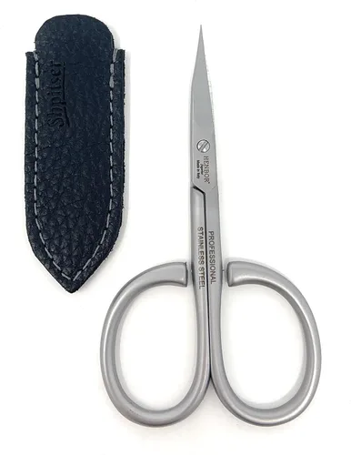 Miniatura 6 de Tijeras profesionales para uñas y cutículas, herramientas de manicura de acero inoxidable de lujo en estuche de cuero genuino fabricado en Italia