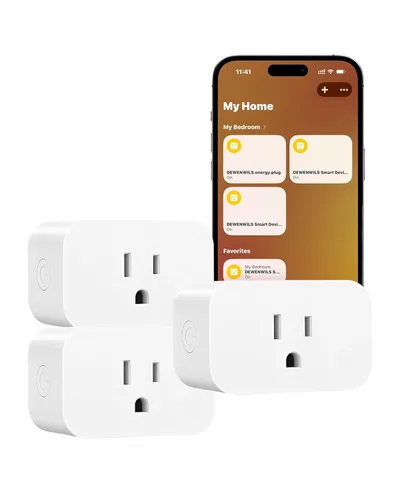 DEWENWILS Matter Smart Plug, funciona con Apple Home, Alexa, Google, SmartThings, toma inteligente con horario y temporizador, fácil configuración