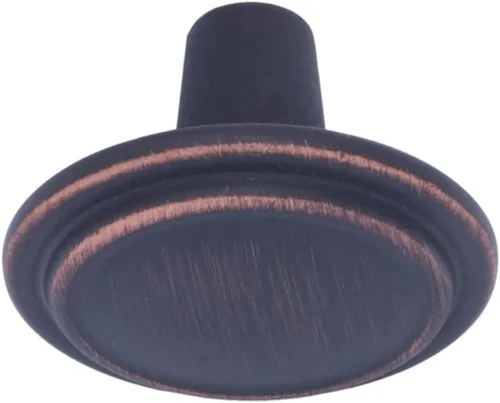 Miniatura 2 de Amazon Basics Pomo de gabinete con anillo superior recto, 1.25 pulgadas de diámetro, Bronce Frotado con Aceite, Paquete de 10