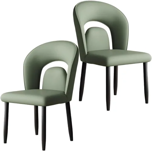 Miniatura 19 de YVYKFZD Leather Dining Chairs, Kitchen Chairs Set with Curved Back, Upholstered Dining Room Chair, Armless Comfy Side Chair, for Living Room