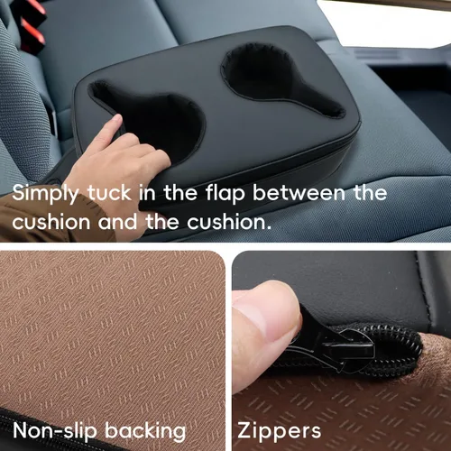 Miniatura 5 de MARCHFA Bandeja para portavasos para automóvil, soporte para bebidas para automóvil, SUV, organizador de asiento trasero, accesorios, soporte