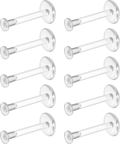Miniatura 11 de Bioflex - Aretes transparentes para deportes, trabajo, escuela, cirugía, resonancia magnética – Piercing transparente para orejas, cartílago, hélix