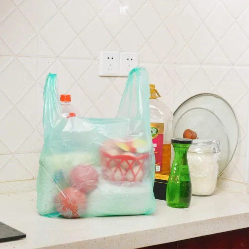 Miniatura 6 de LazyMe Bolsas para camisetas, bolsas de plástico con asas a granel para compras y restaurantes, bolsas de plástico para negocio, 12 x 20 pulgadas