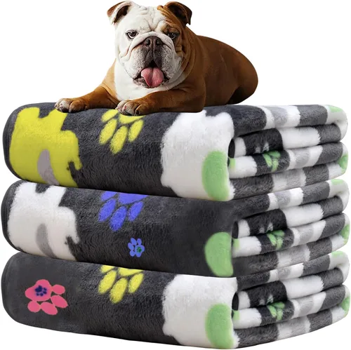 Miniatura 24 de Rezutan 1 paquete de 3 mantas para perros grandes, 41x31 pulgadas para mantas suaves y mullidas para mascotas y gatos de tamaño mediano, reversibles