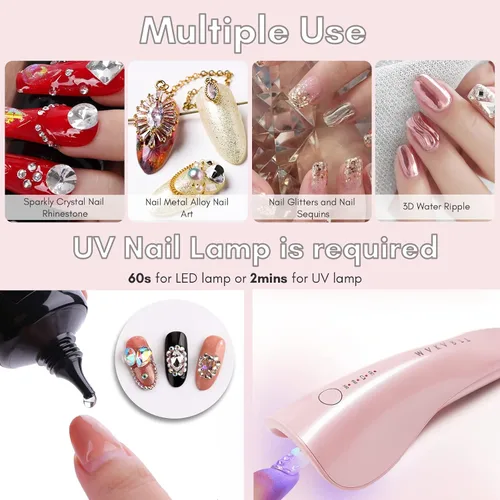 Miniatura 5 de Makartt Juego de deshidratador de uñas e imprimación con pegamento de diamantes de imitación, imprimación de uñas para uñas, gel de pegamento