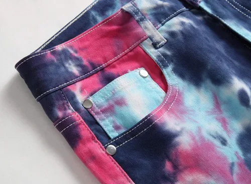 Miniatura 104 de Baylvn - Pantalones de mezclilla entallados y estampados para hombre con corte recto