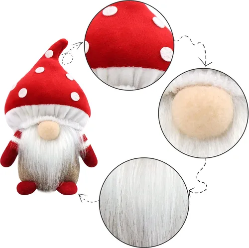 Miniatura 7 de Gehydy Juego de 3 gnomos de primavera, decoración de hongos, verano, Pascua, gnomo, decoración hecha a mano para el hogar, cocina, bandeja escalonada