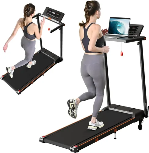 Caminadora 4 en 1 con control remoto inclinado compacto 3.0HP plegable debajo del escritorio para oficina en casa, fitness, capacidad de 300 libras