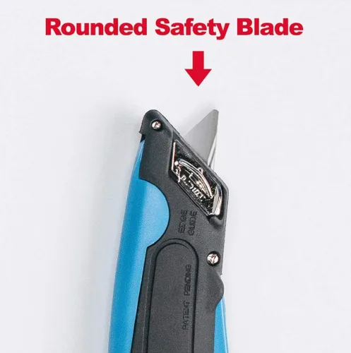 Miniatura 4 de COSCO 091508 Easycut - Cuchillo cortador con hoja autoretráctil con punta de seguridad, negro/azul