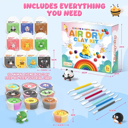 Miniatura 4 de Kit de arcilla de secado al aire para niños, arcilla para modelar para niños, modelo de arcilla mágica, no pegajosa, suave y ultraligera