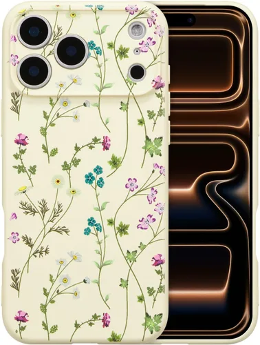 Miniatura 25 de RALEAVO Funda Floral para iPhone 12, Cubierta de Silicona Líquida con Bonito Patrón de Rama de Flores para Niñas y Mujeres, Funda Protectora de Goma