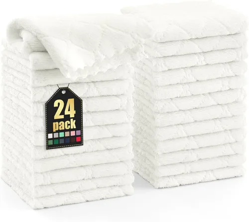 Miniatura 22 de Homaxy - Paquete de 12 trapos de cocina (10 x 10 pulgadas, morado), de terciopelo coral, supersuaves y absorbentes, de secado rápido, paño