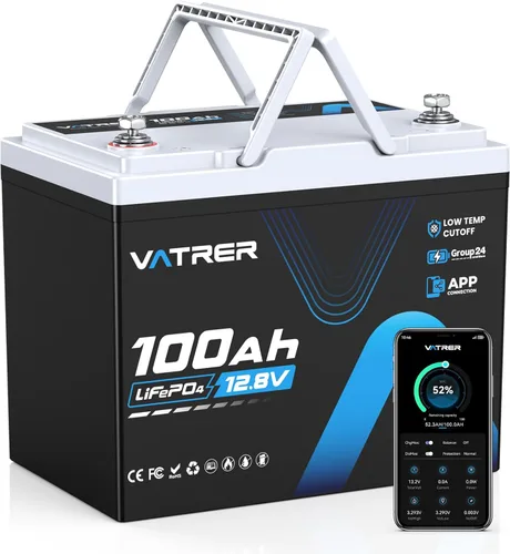 Miniatura 17 de Batería de litio LiFePO4 autocalentable de 12.8 V 300 Ah con monitoreo de aplicación, BMS integrado de 200 A, batería de energía recargable de 3840