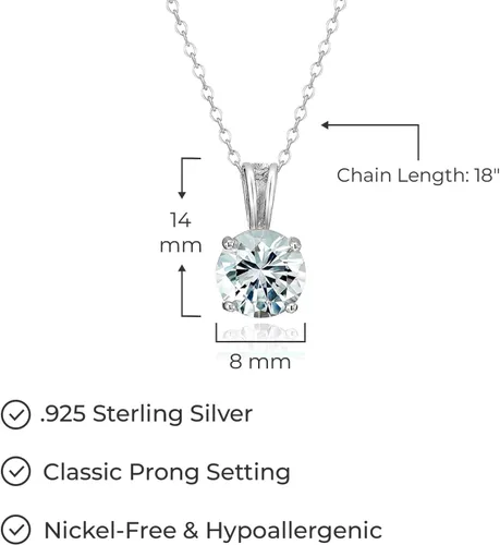 Miniatura 43 de Amazon Essentials Collar con colgante de piedra natal de corte redondo de plata de ley de 18 pulgadas (anteriormente colección Amazon)