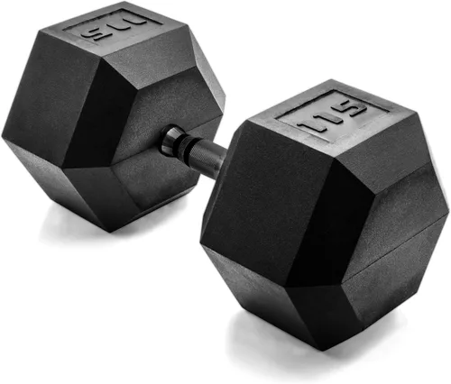 Miniatura 95 de CAP Barbell Peso de la mancuerna hexagonal recubierta, individual, 10-120 libras, múltiples opciones