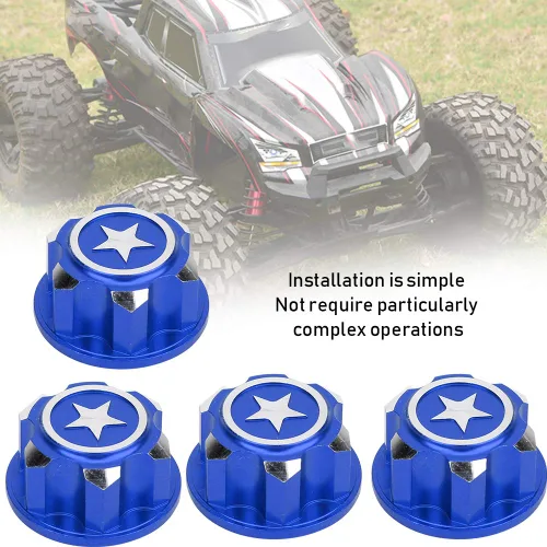 Miniatura 7 de Tuerca de rueda hexagonal, 4 tuercas de metal de 0.669 in para montaje de rueda hexagonal, compatibles con automóvil (Mazarine)