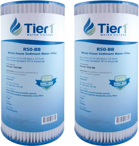 Miniatura 14 de Tier1 Filtro de agua de 5 micras de 10 x 4.5 pulgadas Cartucho de filtro de sedimentos de poliéster plisado para toda la casa Reemplazo