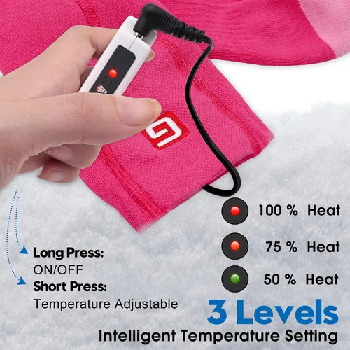 Miniatura 8 de Autocastle Calcetines calefactables de 4000 mAh recargables con pilas eléctricas, para hombres y mujeres, kit de calcetines con aislamiento térmico